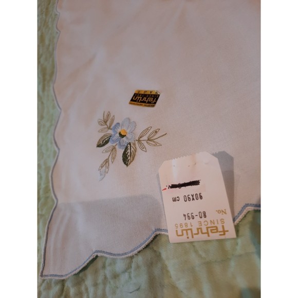 VTG Fehrlin Embroidered Table Cover 35" x 35" NWT - Picture 5 of 7